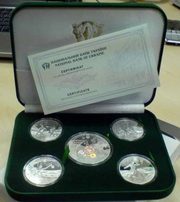 Набор монет ЕВРО 2012,  серебро,  футляр НБУ + бонус