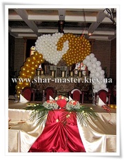 Оформление свадьбы воздушными шарами Киев,  шары на свадьбу.
