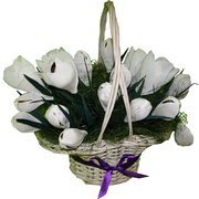 Букет из конфет Крокусы в корзине