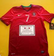 Футболка C. Ronaldo сборной Португалии 2014 с Подпись. сертификат СОА