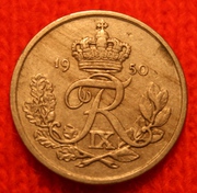 монета Дании 1950г.