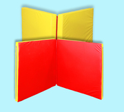 Раскладной гимнастический мат двухцветный 100х200х8см