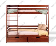 Кровати двухъярусные деревянные массив ольха отличное качество
