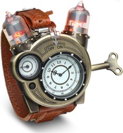 Ламповые наручные часы Тесла в стиле стимпанк